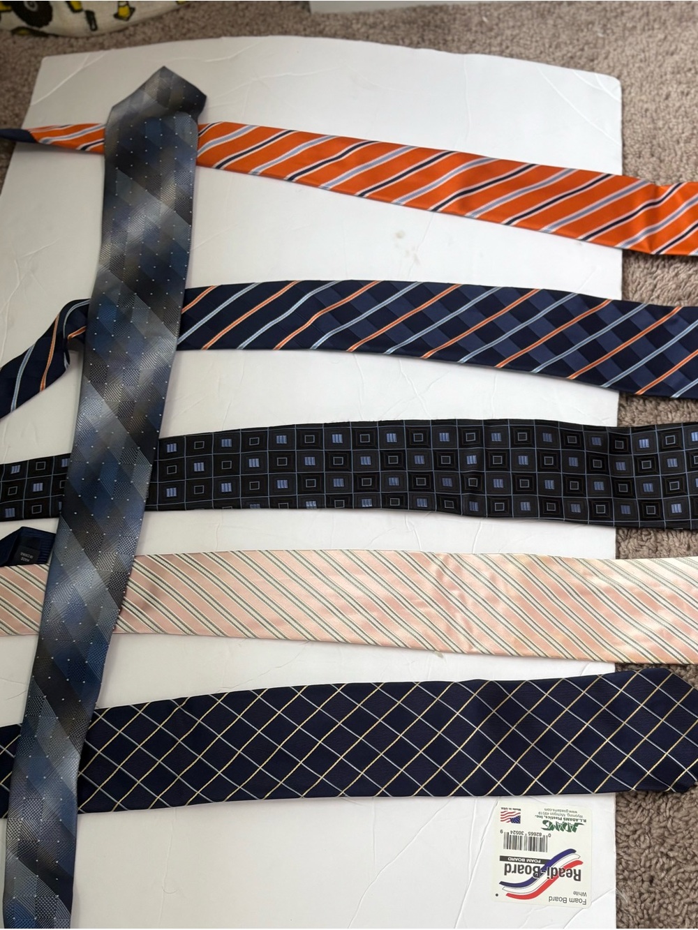 Men's Assorted Blue, Orange, Pink and Black Patterned Ties - Pack